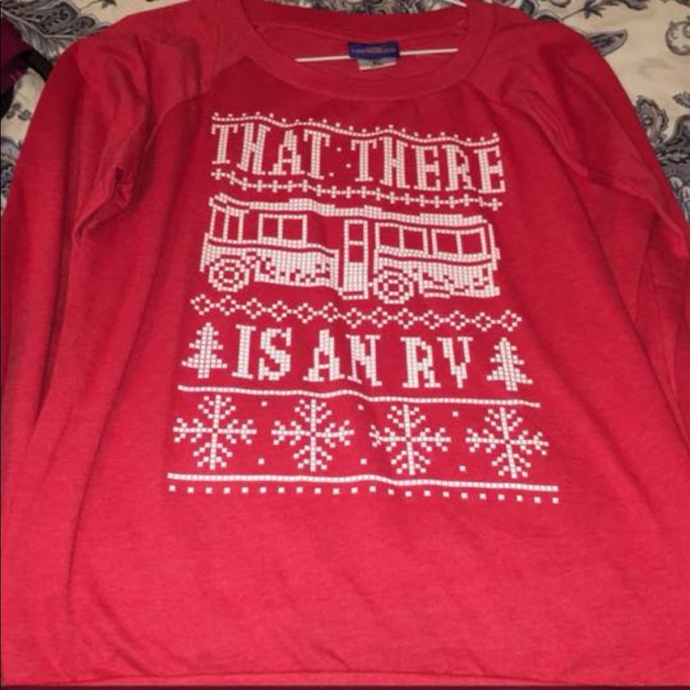 Red long sleeve ugly sweater shirt